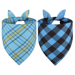Bandana Agroon azul a cuadros frente, estilo veraniego para mascotas