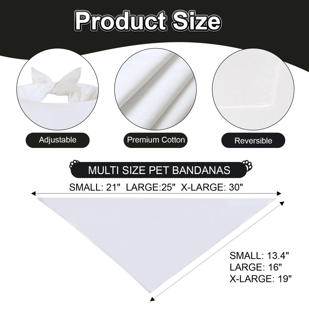 Bandana blanca Agroon XL para perro, reverso visible, estilo reversible para estilos diferentes.