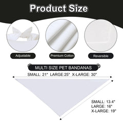 Bandana blanca Agroon XL para perro, reverso visible, estilo reversible para estilos diferentes.