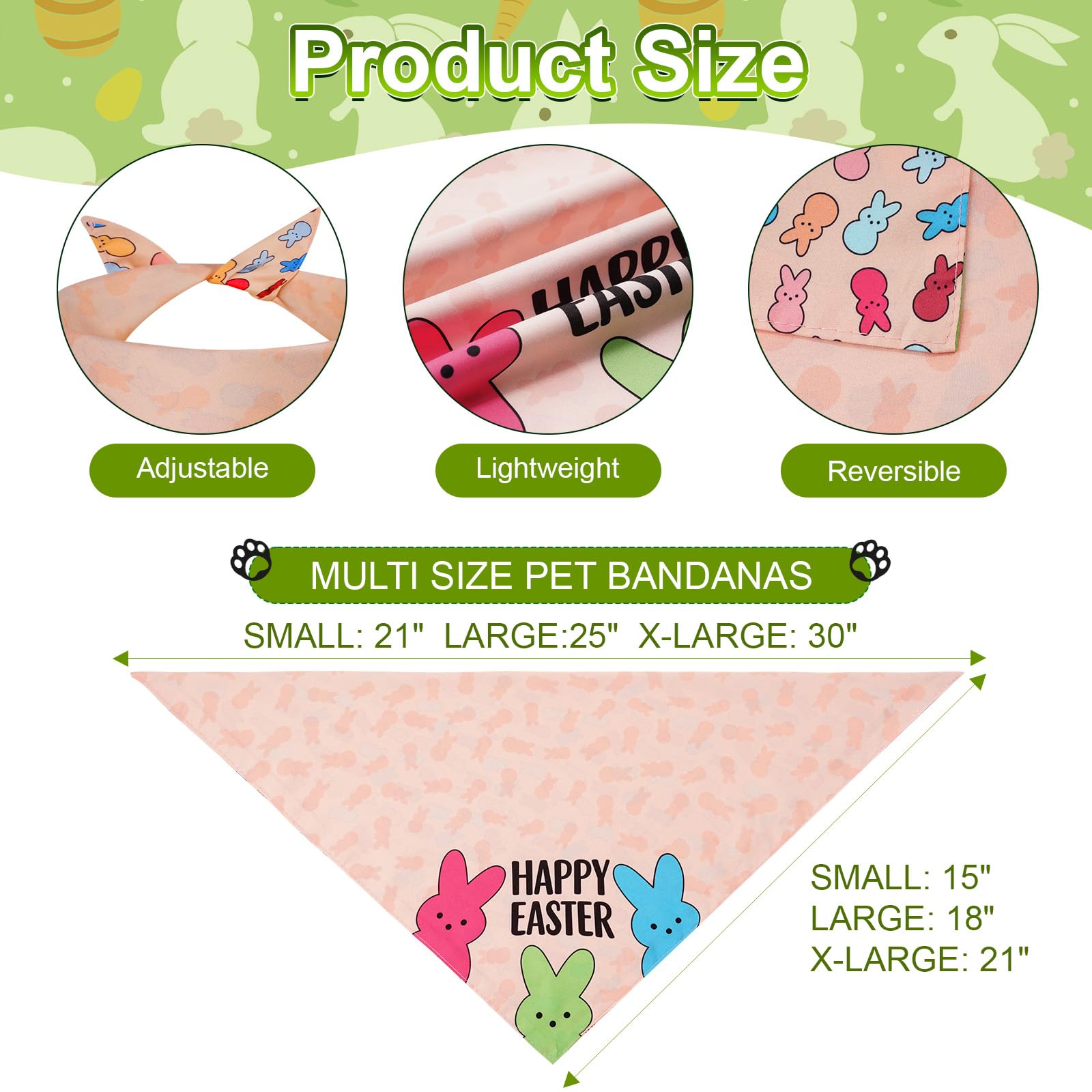 Bandanas Agroon de doble cara, estilo Pascua, versátiles para eventos y sesiones.
