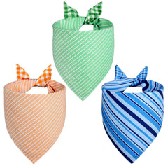 Bandana Agroon para perro, diseño cuadriculado y rayas reversible.