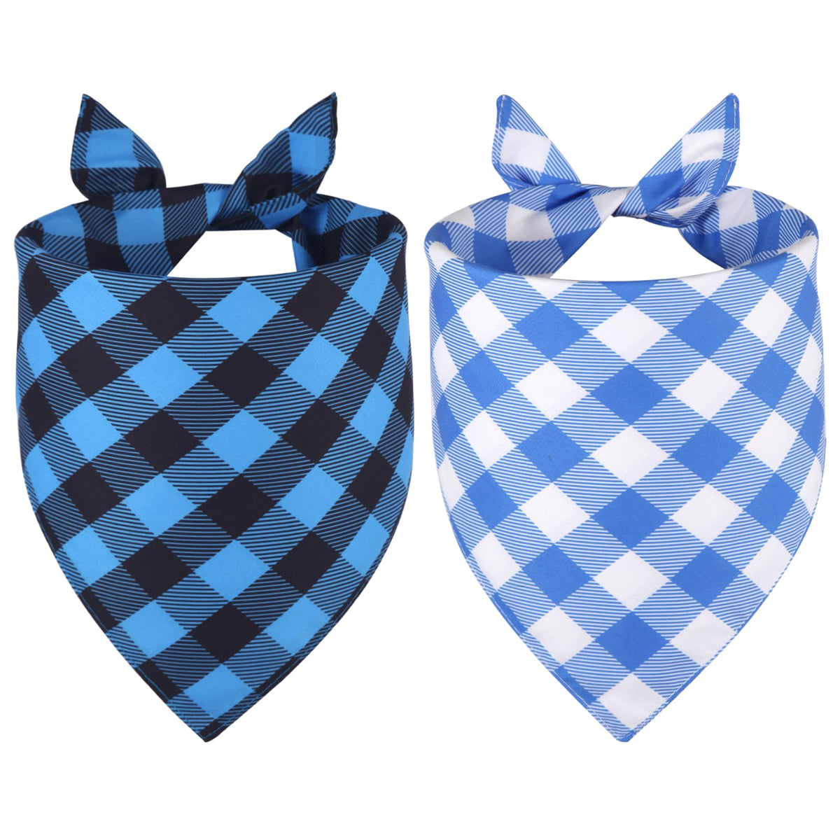 Bandana Agroon para perro, enfoque azul a cuadros, ideal para estilo diario.