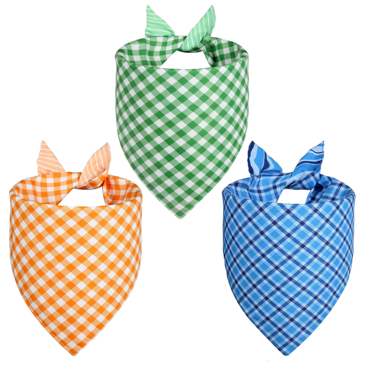 Bandanas Agroon para perro: frente con diseño de cuadros, estilo duradero para paseos.