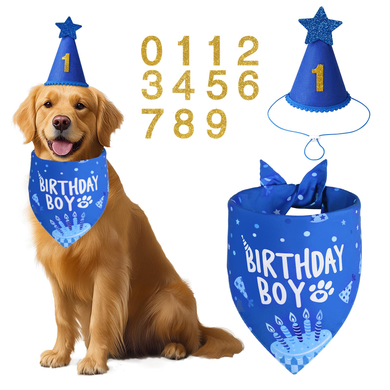 Bandana de cumpleaños Agroon para perros, diseño de doble cara para fotos divertidas