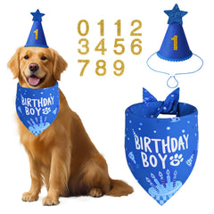 Bandana de cumpleaños Agroon para perros, diseño de doble cara para fotos divertidas