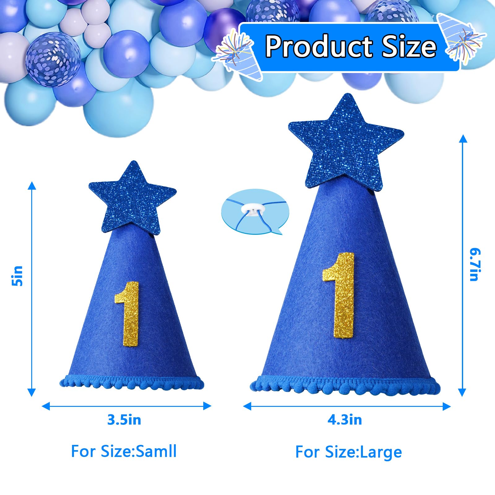 Agroon gorro azul de cumpleaños para perros grandes, cómodo y reutilizable.