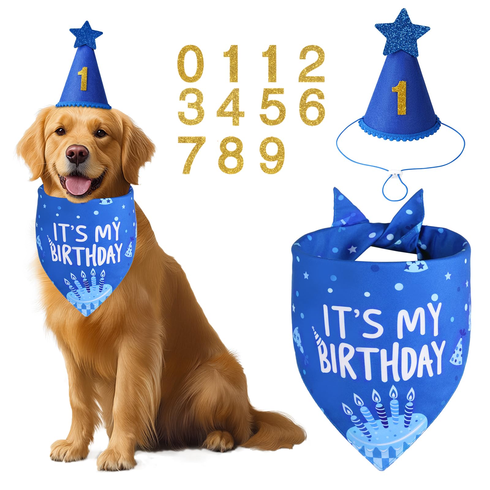 Agroon paño de cumpleaños para perro, 18x25, ajuste cómodo.