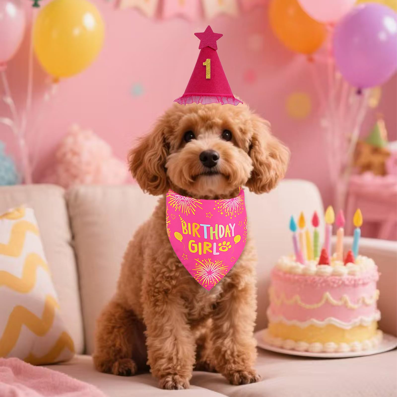 Sombrero Agroon para perros, cierre de velcro y acabado rosa, reutilizable.