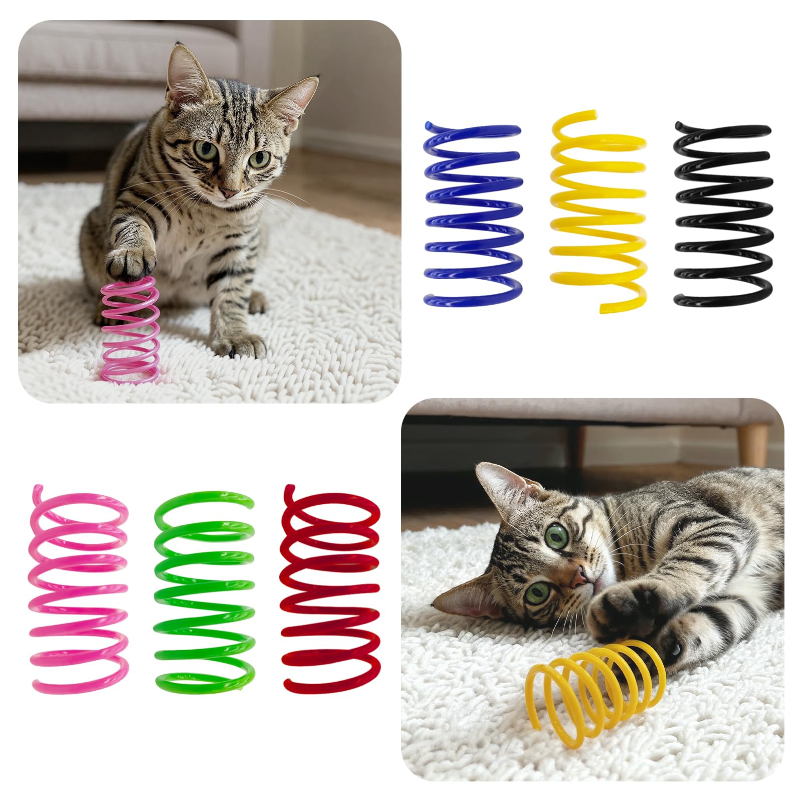 AGYM juguete espiral interactivo para gatitos, ideal para sesiones de juego.