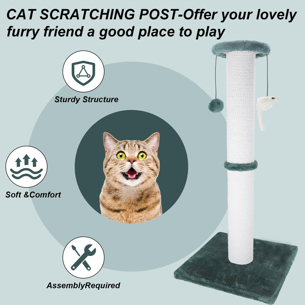 Ahomdoo rasca-gatos 34 pulgadas superficie de rascar amplia