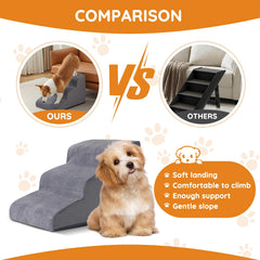 Ahpmeoa escaleras mascotas 4 pasos curva, ideal para sillones altos