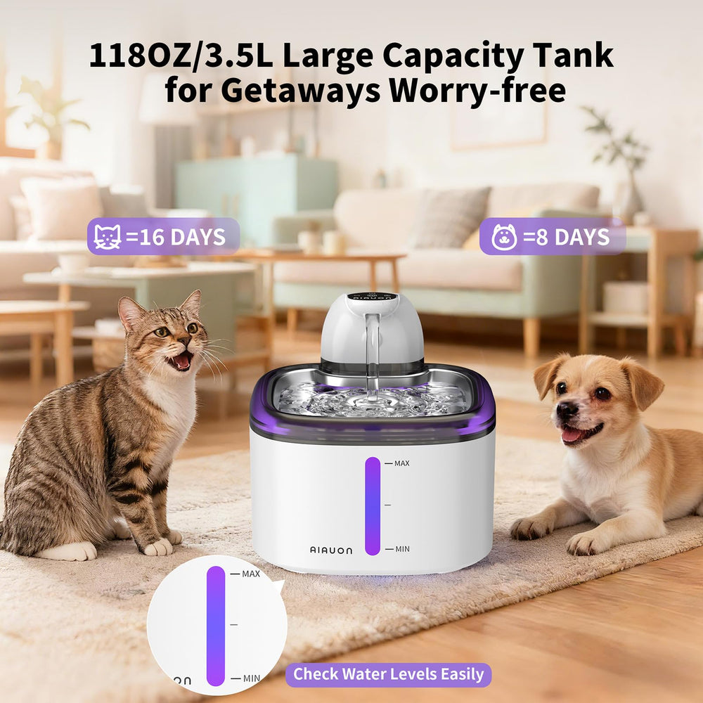 Batería recargable de 4000 mAh brinda hidratación constante para gatos.