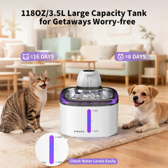 Batería recargable de 4000 mAh brinda hidratación constante para gatos.