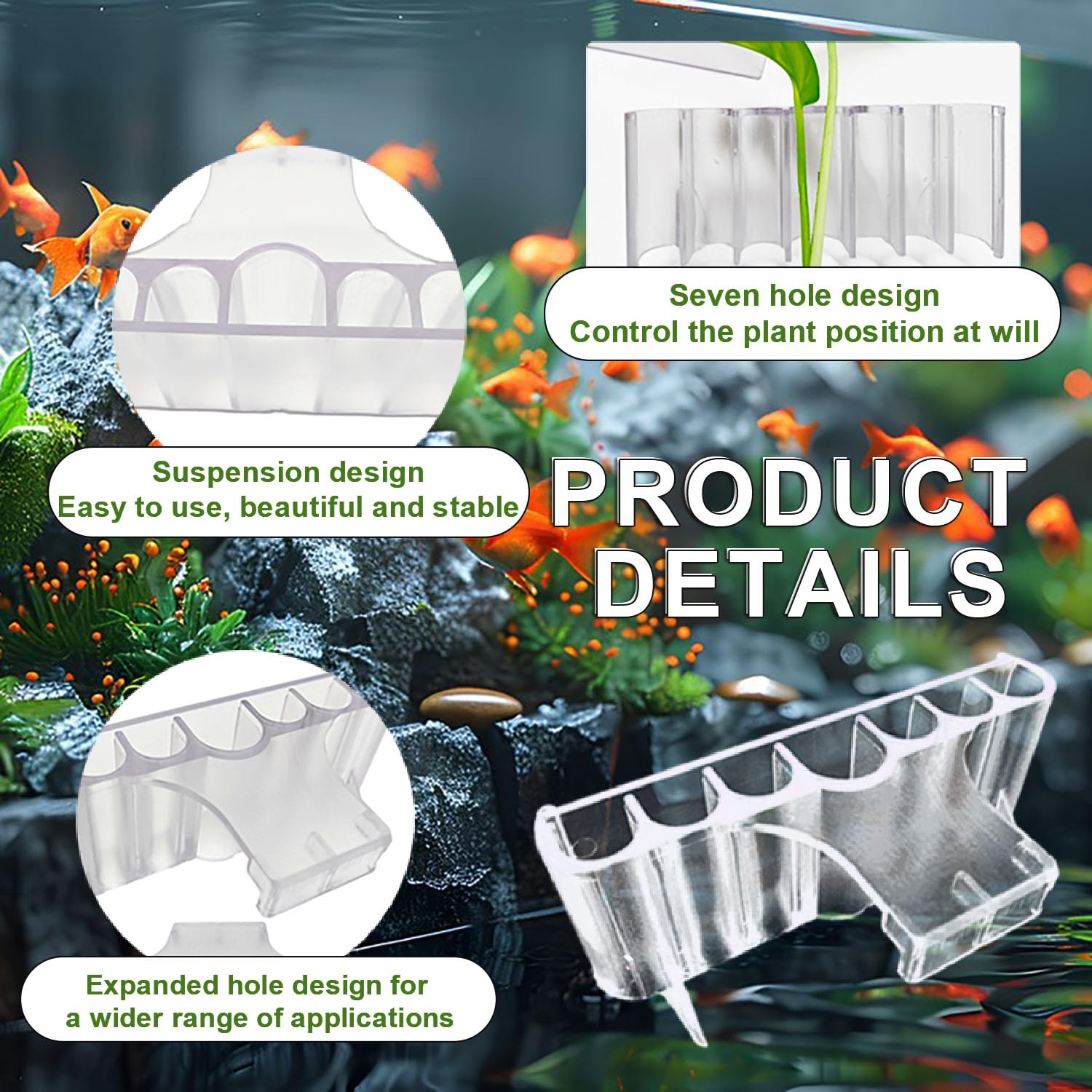 Aidmi-gancho-largo-para-soporte-acuario, fijación segura y fácil reposición de accesorios.