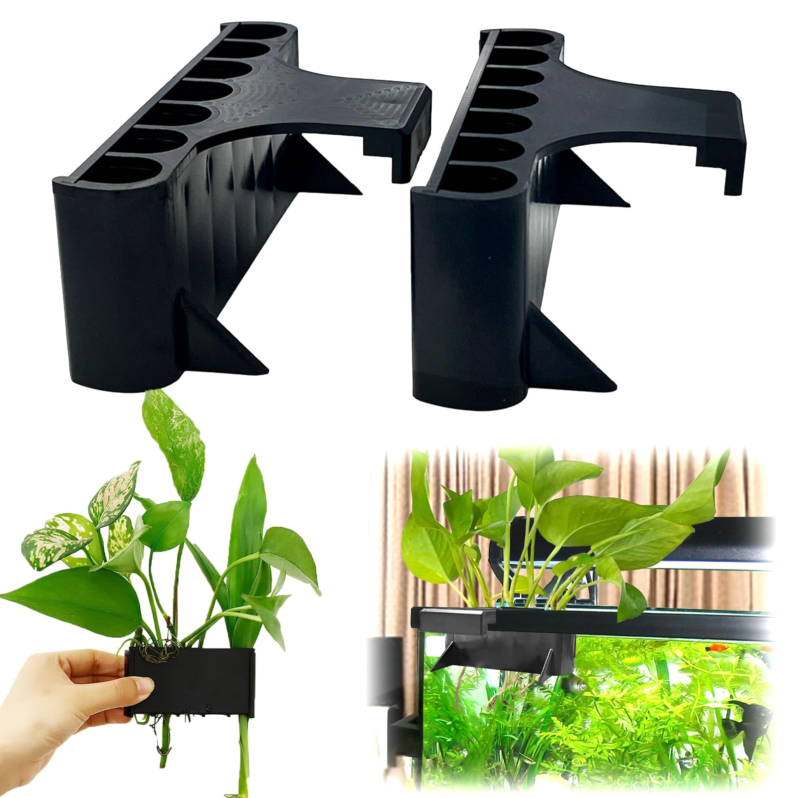 Aidmi portaplanta para acuario, diseño único que facilita raíces saludables