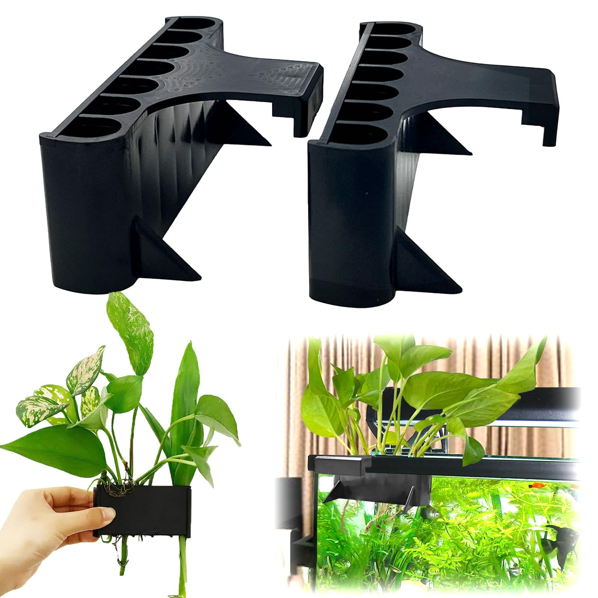Aidmi portaplanta para acuario, diseño único que facilita raíces saludables