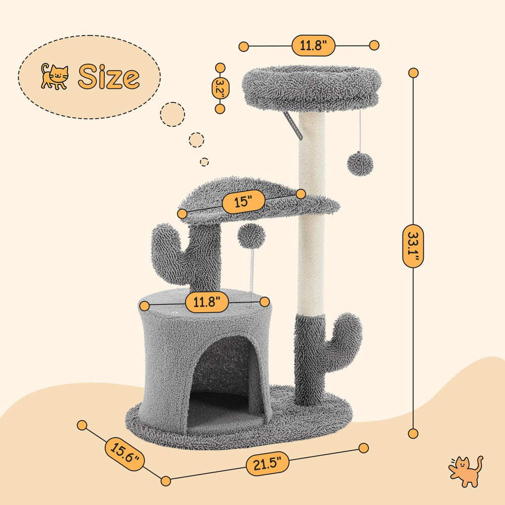 Aidoly base-reforzada de la torre ofrece estabilidad para varias mascotas.