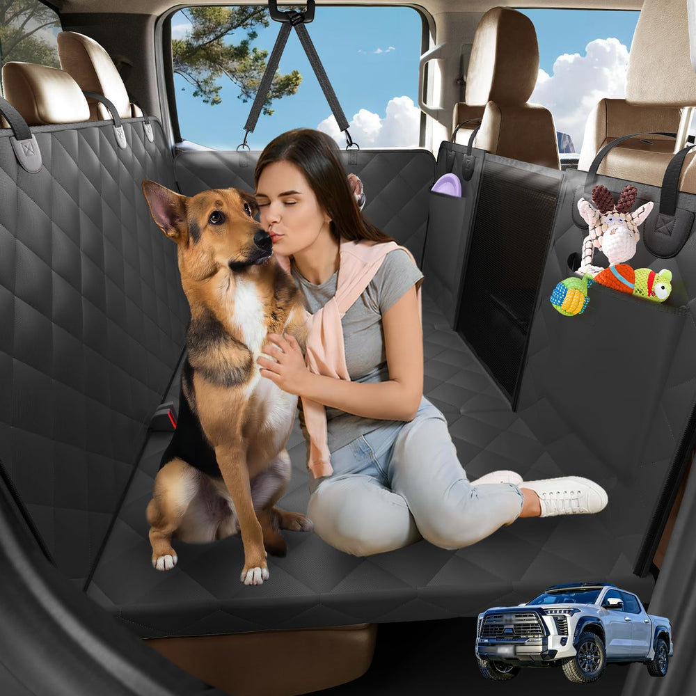 AIEDOULER hamaca de asiento trasero para perro con base dura, superficie estable para viajes