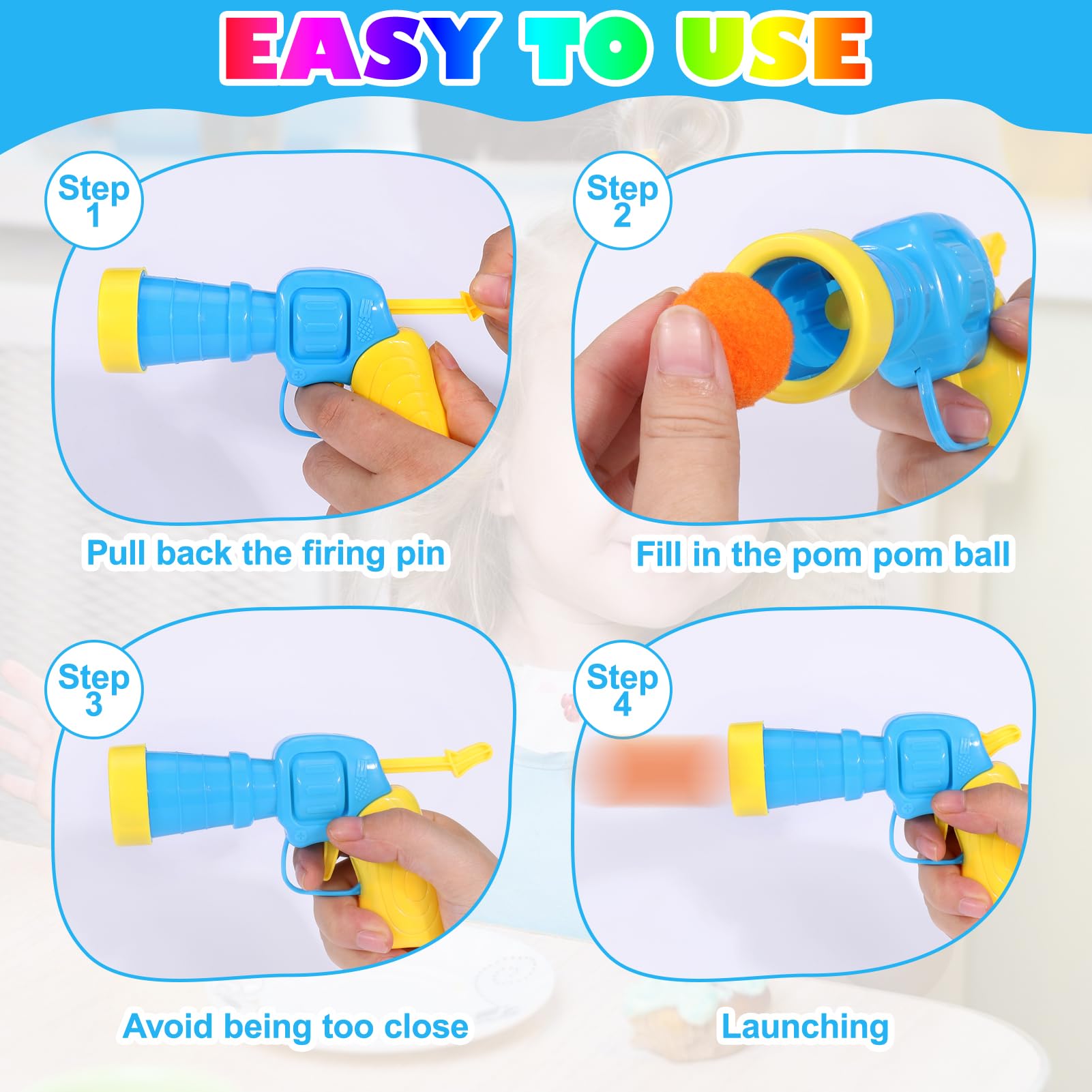 AIERSA 20 bolas pom pom incluidas para juego dinámico.