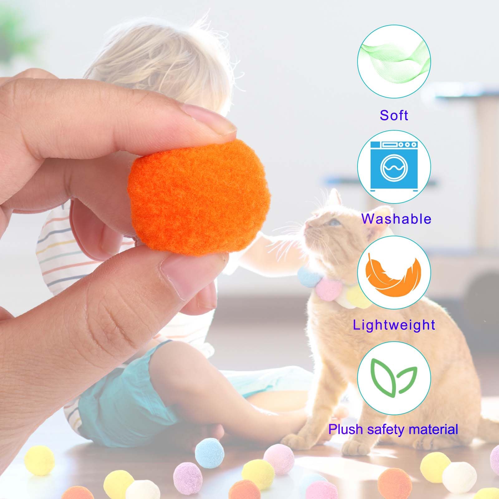 AIERSA bolas peluche lavables: fáciles de limpiar después del juego.