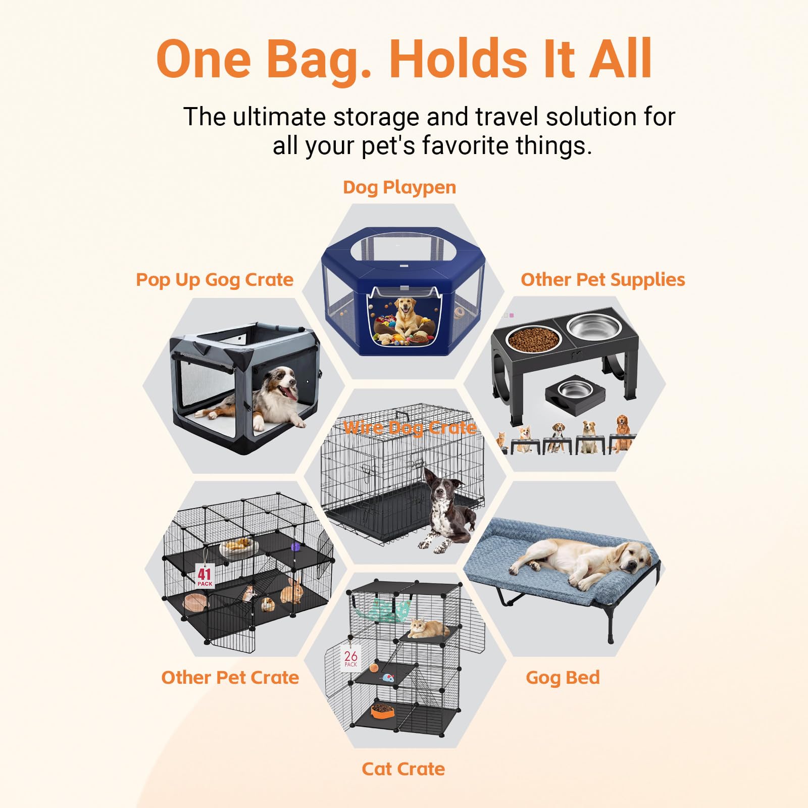 Bolsillo organizador frontal para accesorios de mascotas, ahorro de tiempo.