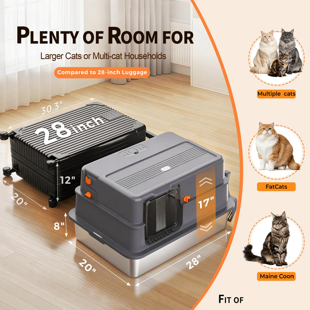 AIFUN caja de arena XXXXL con interior de acero inoxidable y dimensiones grandes.