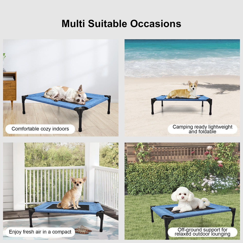 Cama azul Aimease para perros, perfecta para interior y exterior.