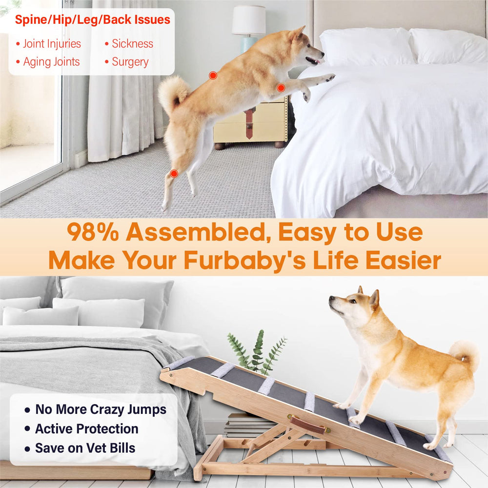 AIMSEAL rampa para perros, diseño con imanes y asa, facilita mover entre habitaciones.