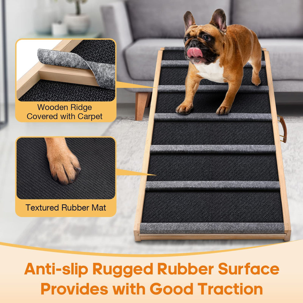 AIMSEAL rampa para perros, superficie de goma antideslizante, mejora la tracción al subir.