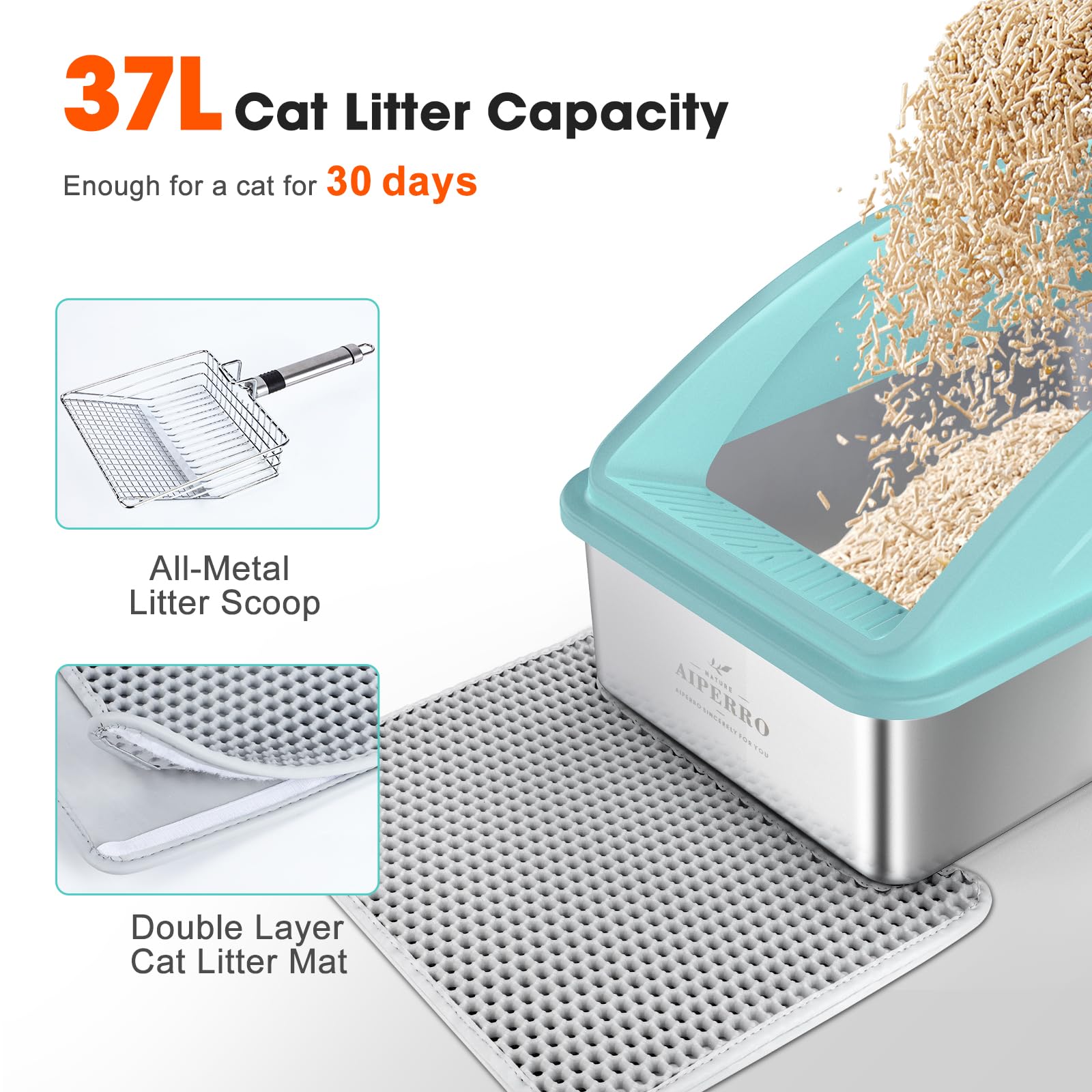 AIPERRO pala metálica para limpieza rápida y duradera.