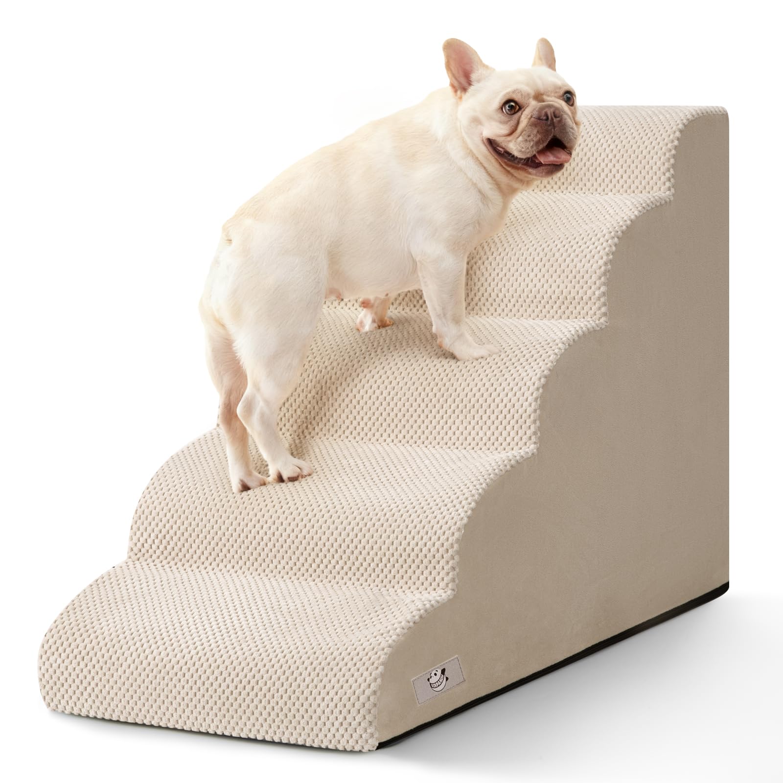 Airpanda: pasos para perro con tres escalones, sube a la cama alta con estabilidad.