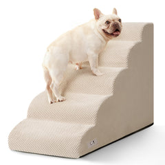Airpanda: pasos para perro con tres escalones, sube a la cama alta con estabilidad.