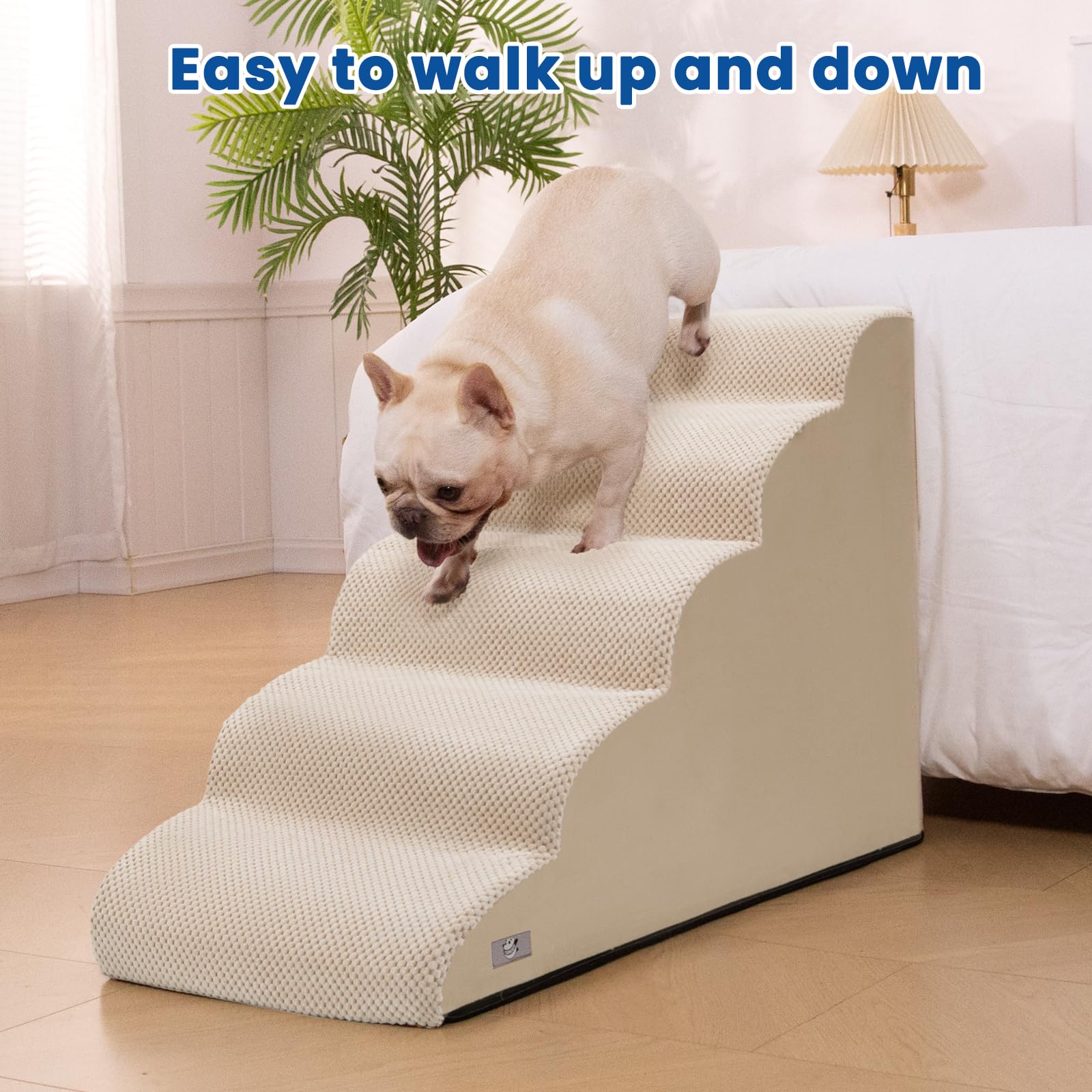 Airpanda: cinco escalones para camas altas, acceso suave y seguro para mascotas.