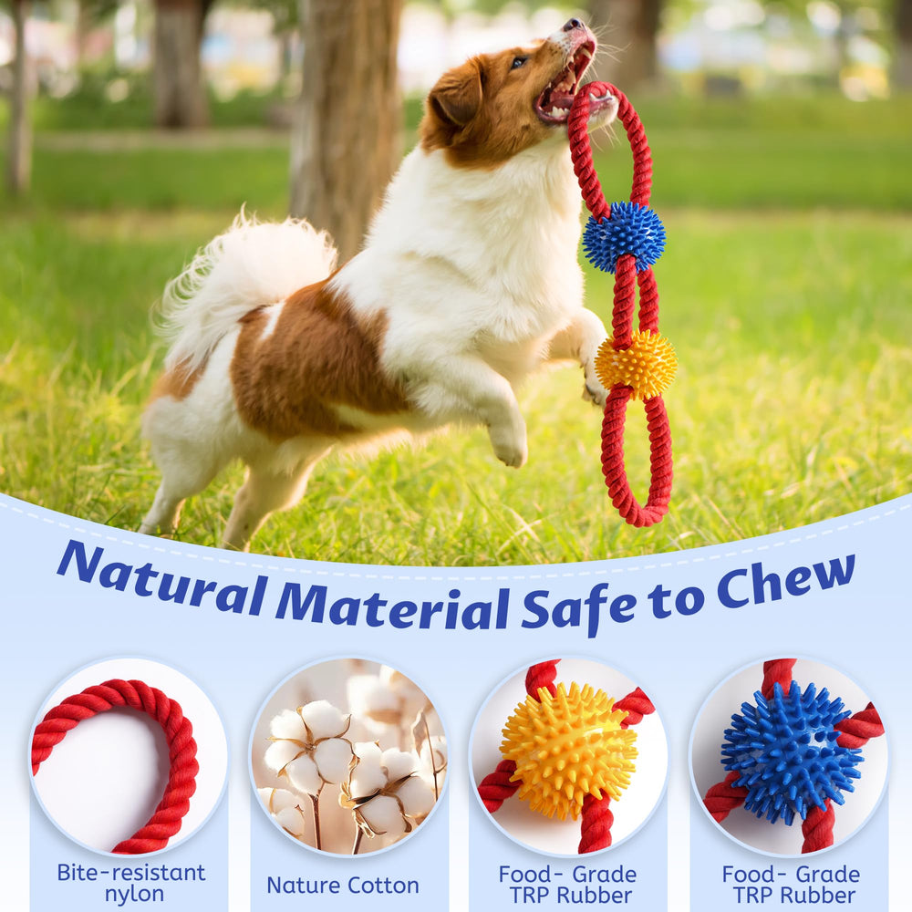 Aitmexcn Bola de goma con espigas: masaje de encías y limpieza dental suave.