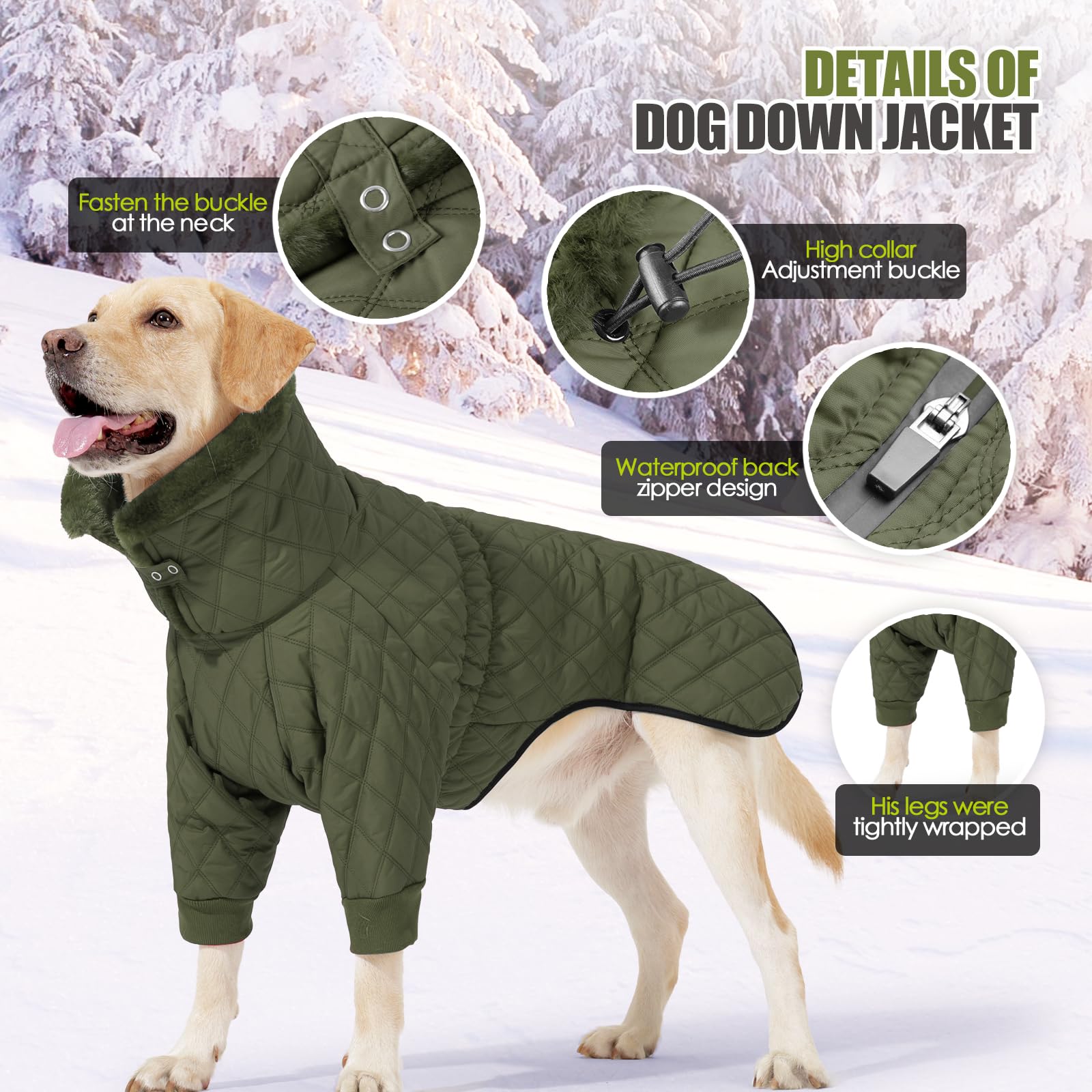 AITOLI cuello peludo ajustable para mayor calidez en clima frío.