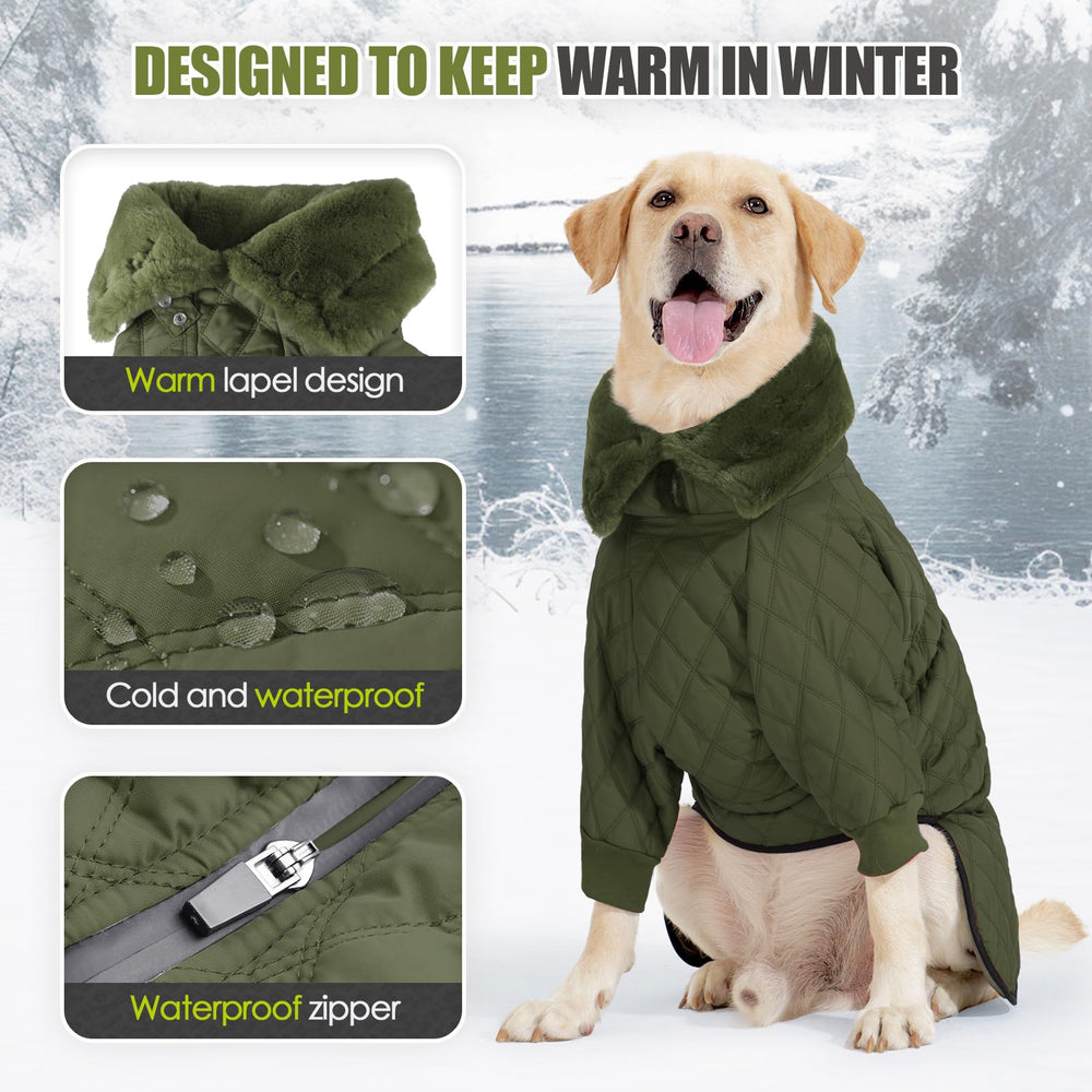 AITOLI tejido impermeable mantiene al perro seco en la lluvia.
