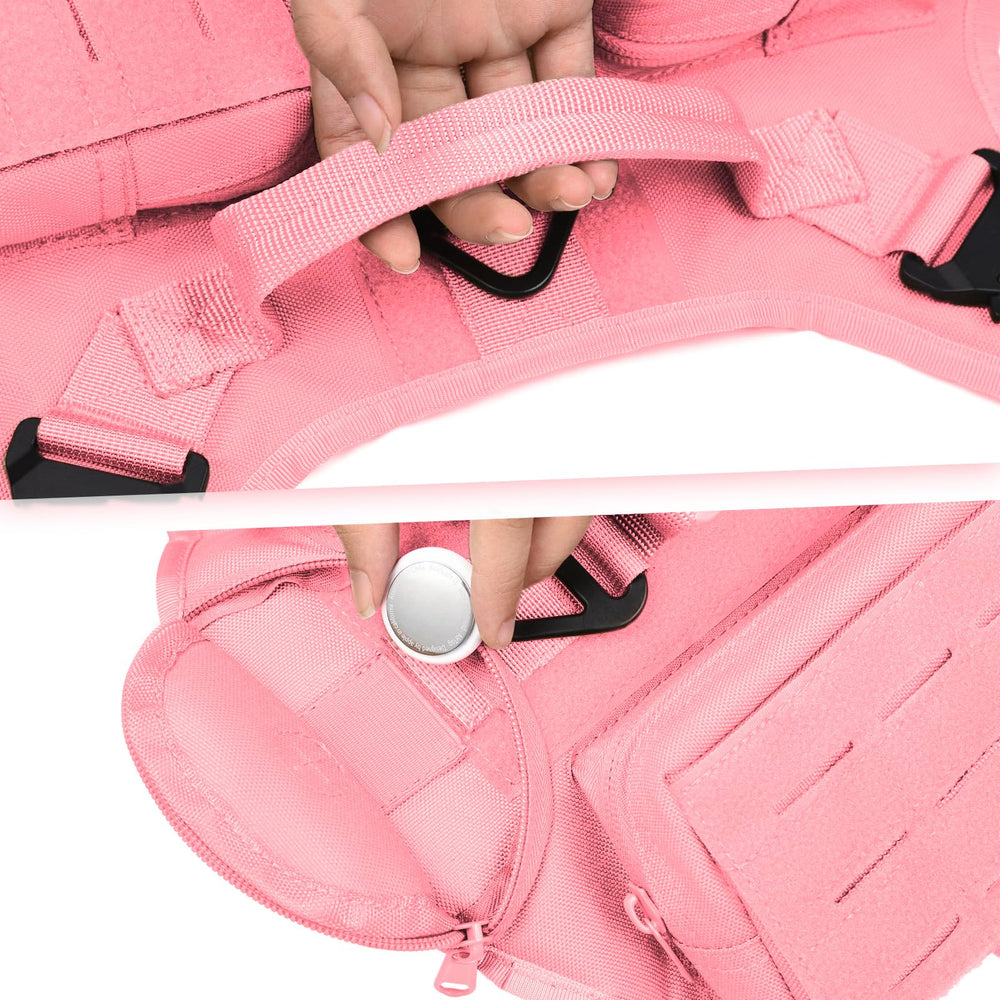 AIWAI arnés táctico con bolsillos MOLLE rosa, capacidad para equipo.