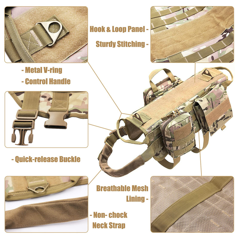AIWAI arnés con MOLLE y tres bolsas desmontables para organización.
