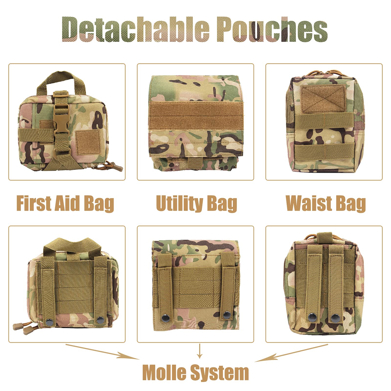 AIWAI panel Velcro para personalizar con insignias y parches.