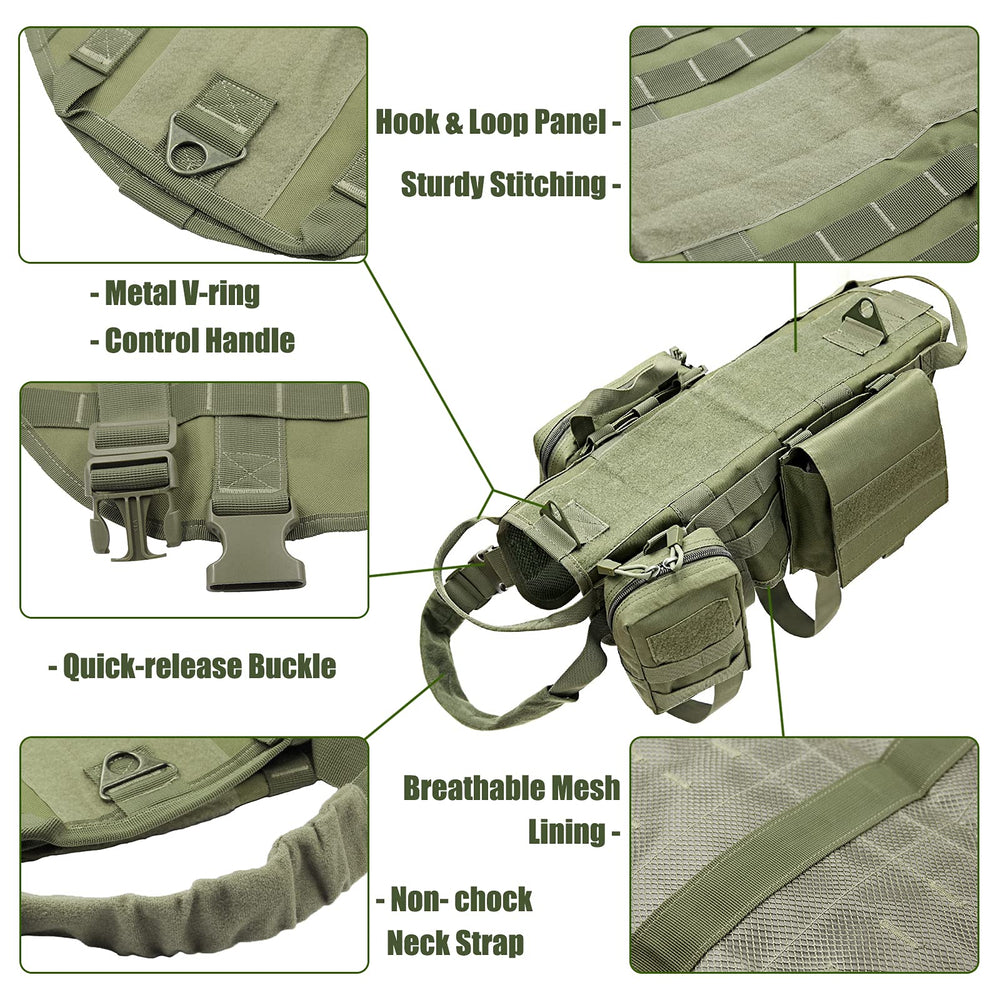 AIWAI arnés táctico con sistema MOLLE lateral para equipamiento.