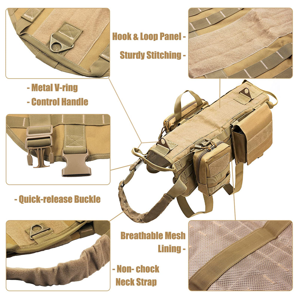AIWAI arnés con bolsos MOLLE desmontables, ideal para accesorios.