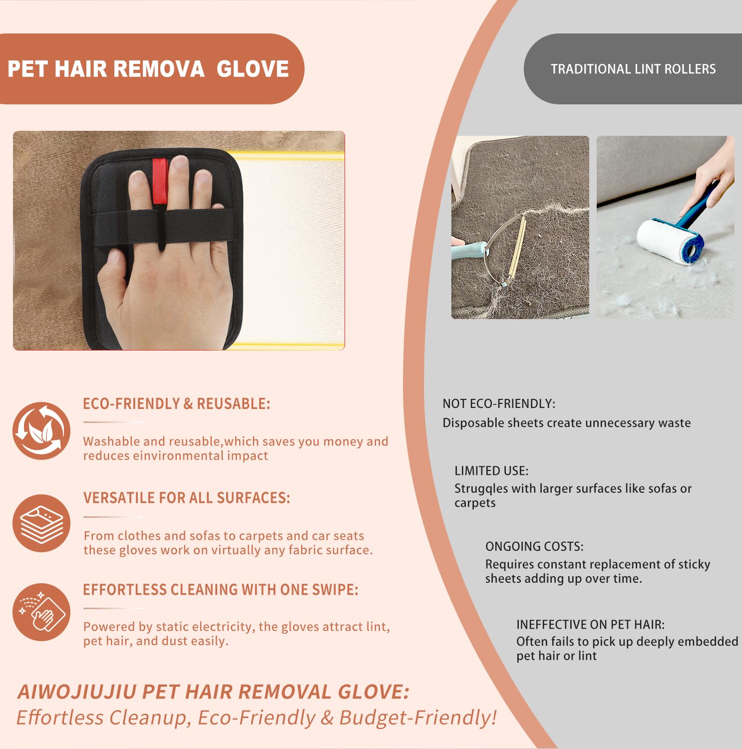 Aiwojiujiu dos guantes pelo par práctico para limpieza rápida