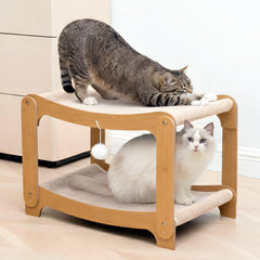 AIXINPET Dos niveles rascador de sisal para gatos protege muebles y uñas