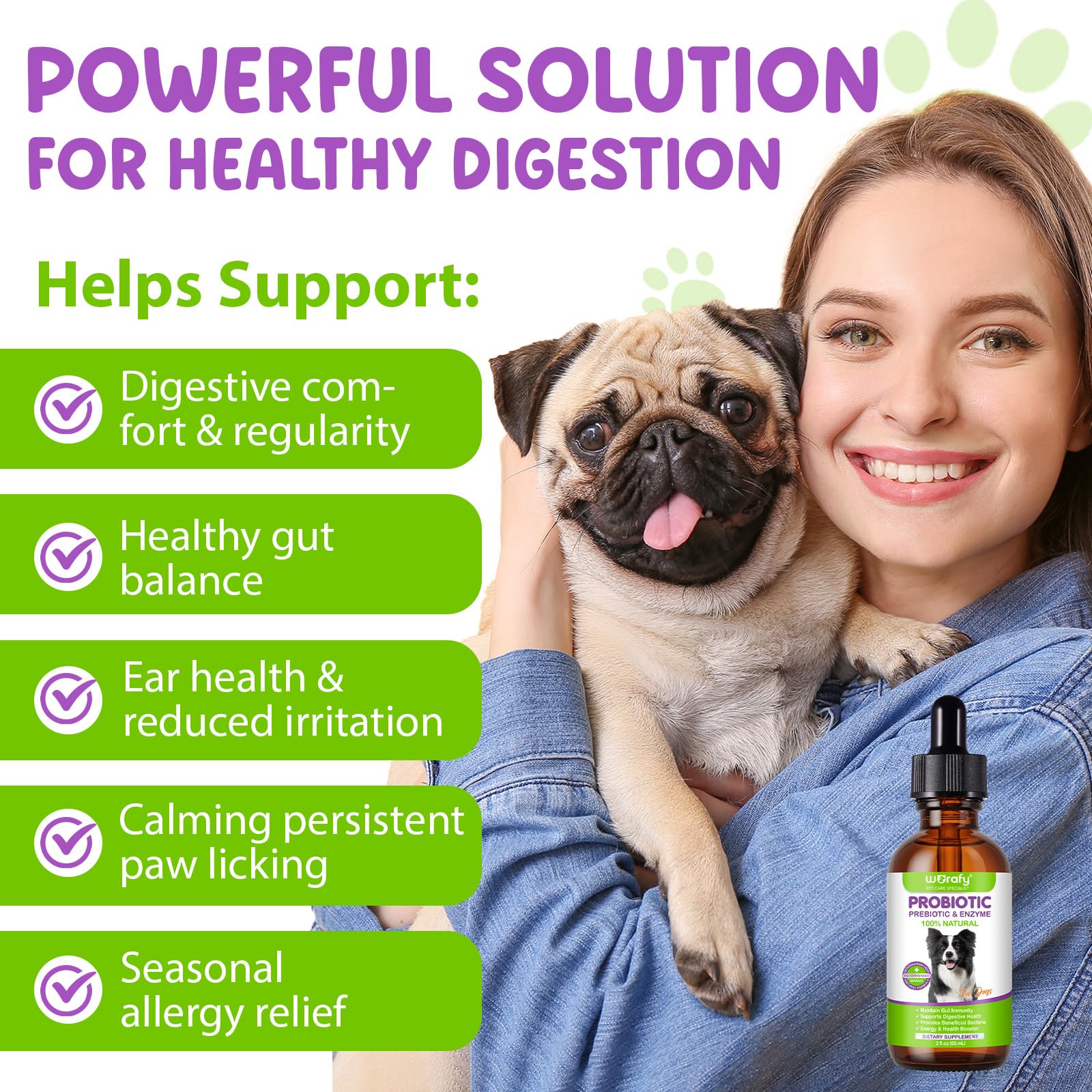 Akareni Digestivo para perros, enzimas digestivas que facilitan la absorción.