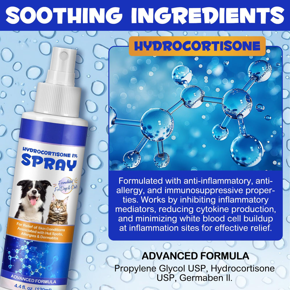 Akareni spray hidrocortisona alivia picor en mascotas.