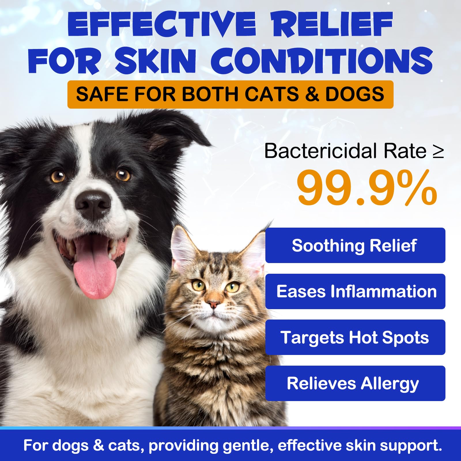 Spray de hidrocortisona para piel irritada en perros y gatos.