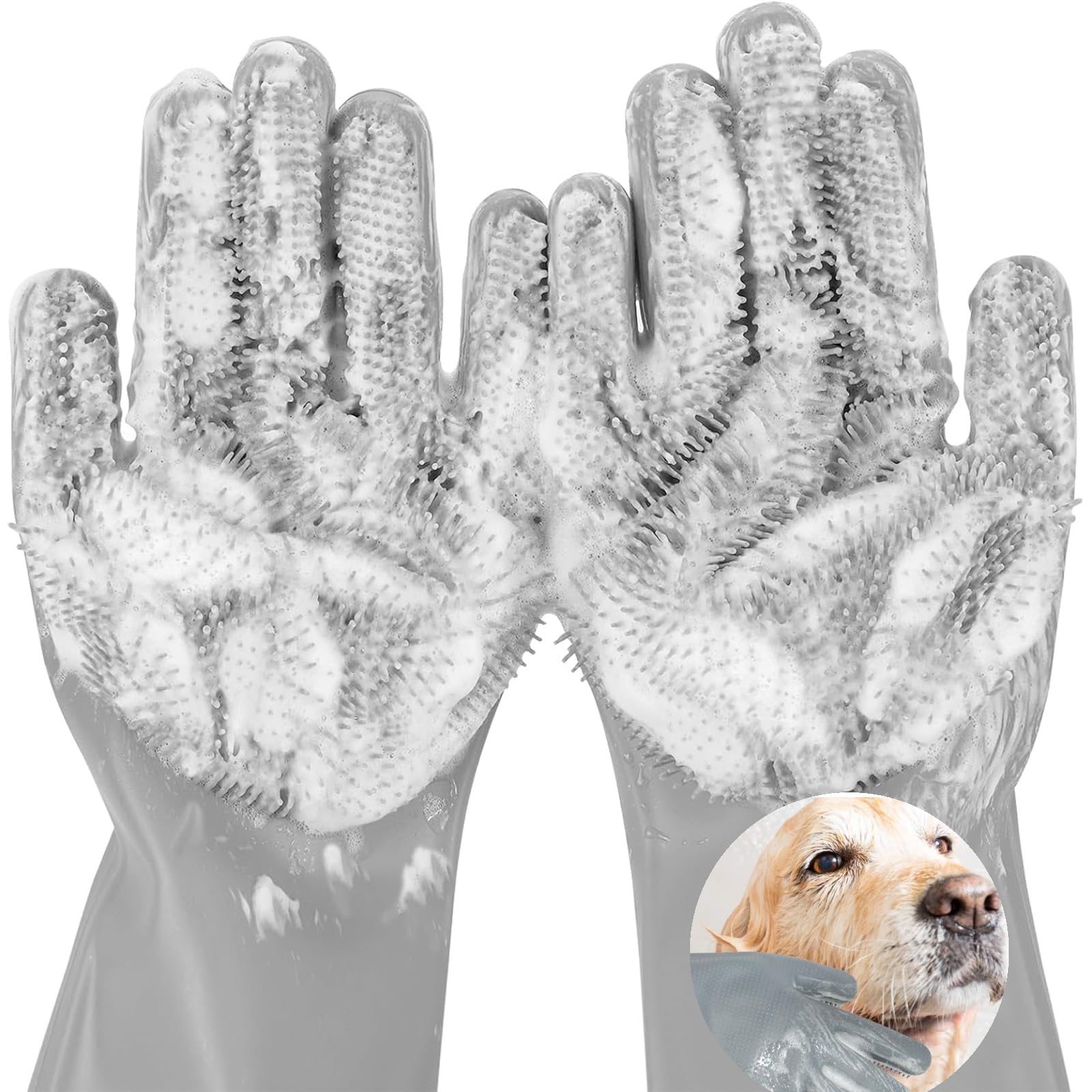 Guantes AKEISHE para lavado y eliminación de pelo en perros y gatos.