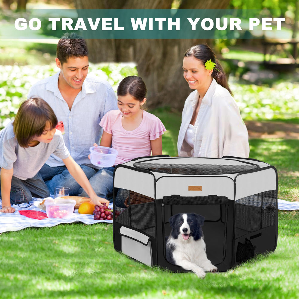 Jaula Akinerri XXL para mascotas grandes, ideal para patios, casas o viajes.