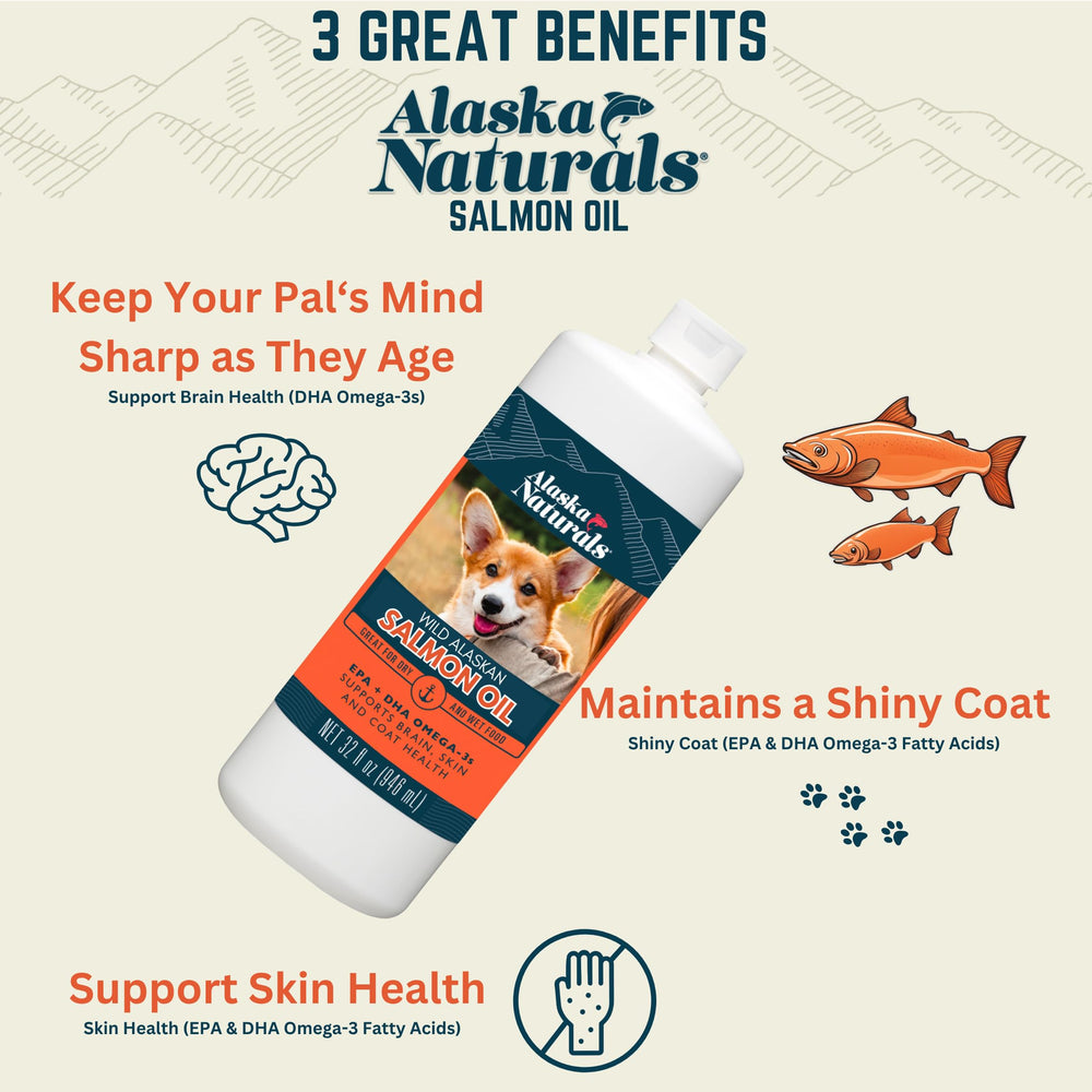 Alaska Naturals etiqueta aceite salmón salvaje, origen claro