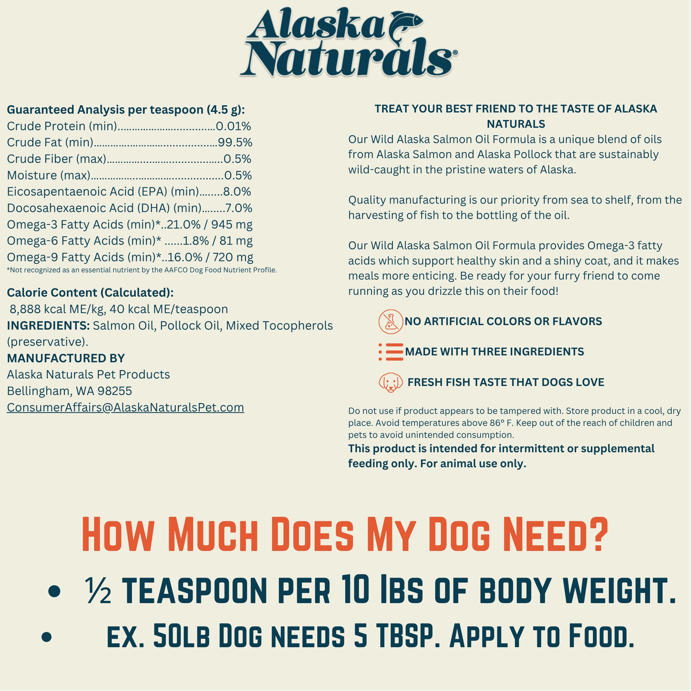 Alaska Naturals salmón, hecho en Estados Unidos, garantía de trazabilidad.